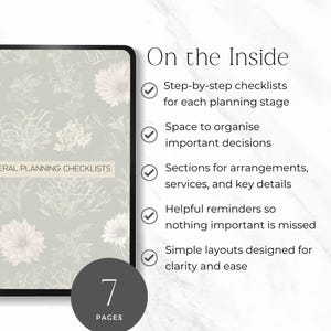 funeral organiser worksheet printable for planning services
bereavement planning checklist for managing funeral details