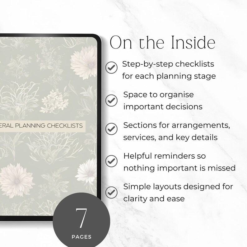 funeral organiser worksheet printable for planning services
bereavement planning checklist for managing funeral details
