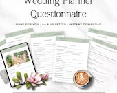 Wedding Planner Questionnaire Template Wedding Client Onboarding Editable Wedding Planning Intake Form Printable Wedding Coordinator Form