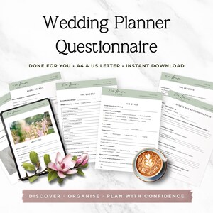 Wedding Planner Questionnaire Template Wedding Client Onboarding Editable Wedding Planning Intake Form Printable Wedding Coordinator Form