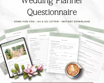 Wedding Planner Questionnaire Template Wedding Client Onboarding Editable Wedding Planning Intake Form Printable Wedding Coordinator Form