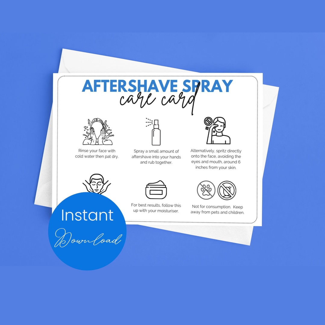 Aftershave Spray Care Card Template After Shave User Guide Aftershave