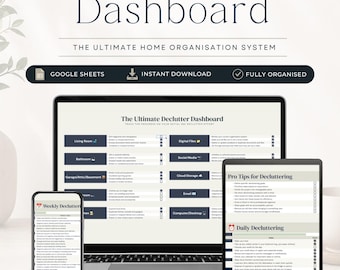 Declutter Spreadsheet Google Sheets, Decluttering Checklist Planner, Home Organization Tracker, Room by Room Reset Dashboard Phase 3