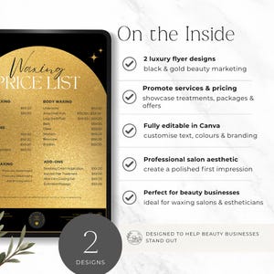 Waxing Price List Template, Editable Canva Wax Menu, Printable Esthetician Pricing Guide, Salon Service Menu, Sprint 1 image 3