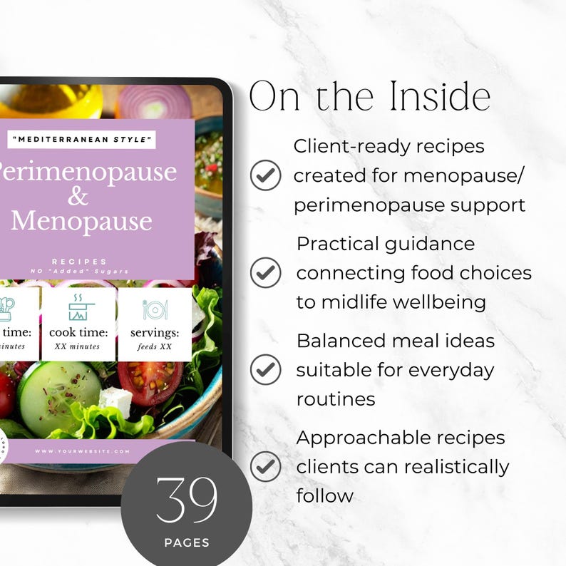 Menopause Recipe Book Template, Editable Canva Guide for Hormone Health ...