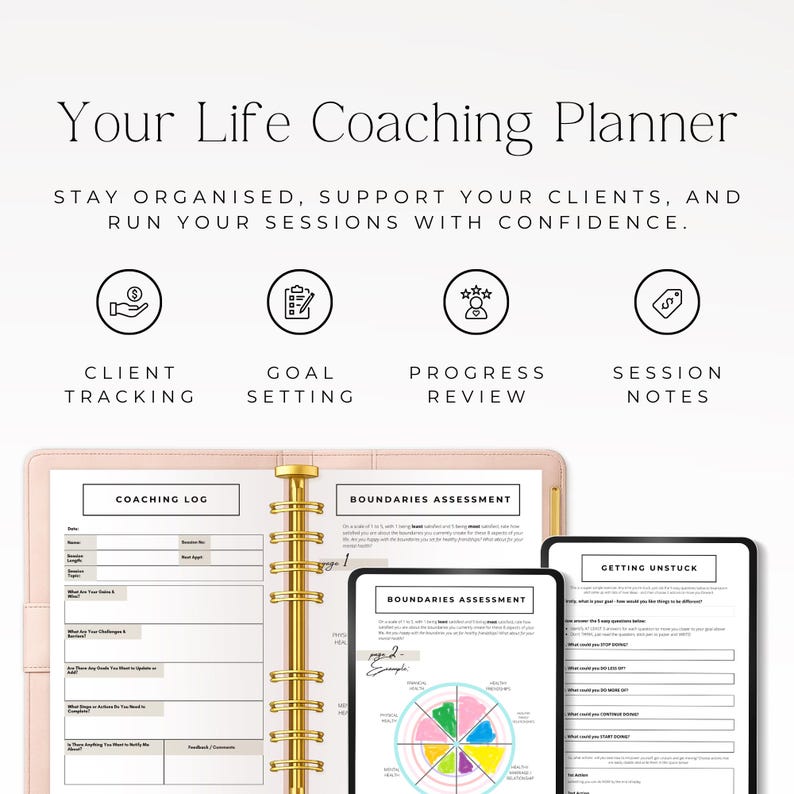 Life Coaching Planner Printable, Coaching Worksheets Bundle, Client ...