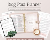 Blog Planner Printable PDF, Blog Post Planner, Blogging Planner, Content Calendar Organizer, Blogger Workflow Tracker Sprint 1
