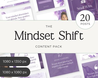 Plantillas de Instagram con mentalidad para coaches, paquete de publicaciones en redes sociales de Canva para coaching de vida, citas motivacionales y contenido de bienestar P2