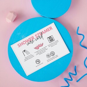 Shower Steamer Care Card Template Shower Mist Printable Instructions Shower Fizzer Packing ...
