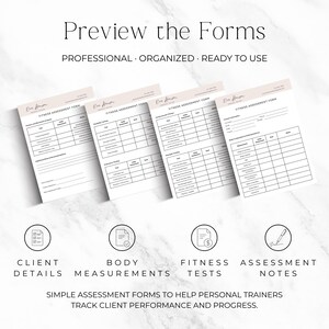 fitness client assessment template for trainers
personal training fitness testing worksheet