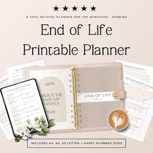 End of Life Planner | Estate Planning Binder | Emergency Binder | Final Wishes Organizer | Important Information Binder | A4 A5 US Letter