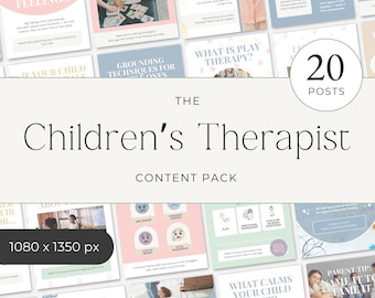Plantillas de Instagram para terapeutas infantiles en Canva / Publicaciones editables para redes sociales sobre salud mental pediátrica para terapia infantil y educación para padres P4