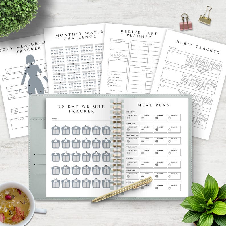 Fitness Planner, Printable Meal Planner, Workout Journal, Weight Loss ...
