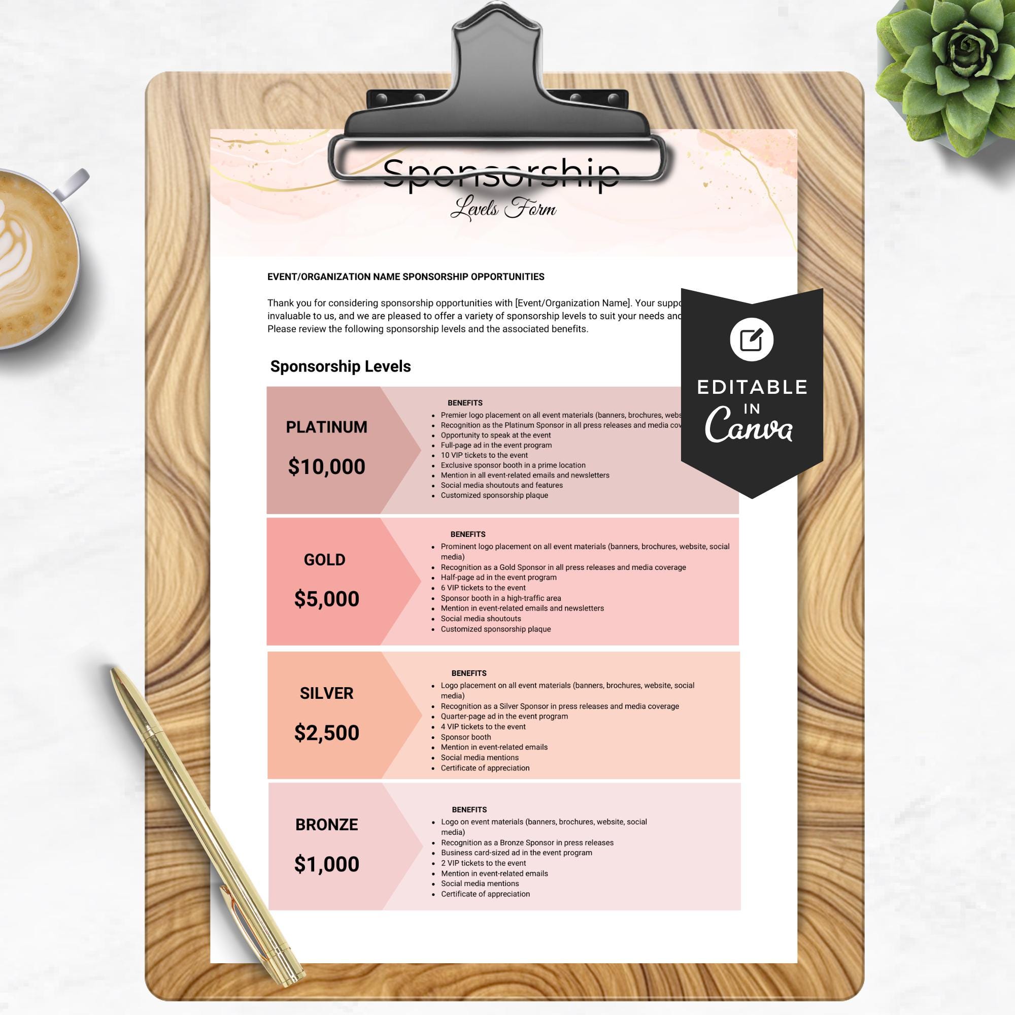 Spons Packet Sponsorship Package Template Canva, Editable Sponsor Proposal Kit ...