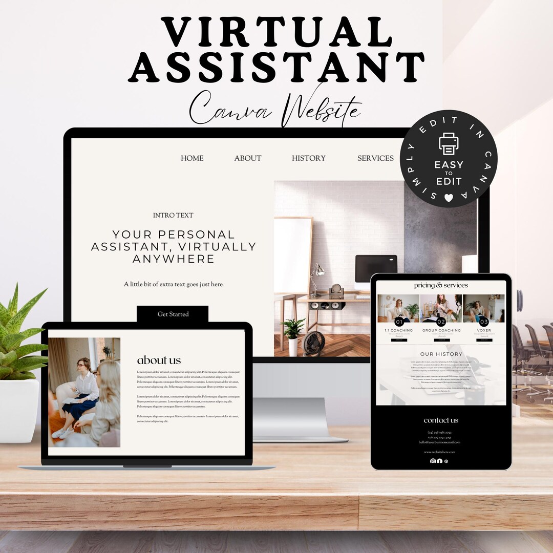 Virtual Assistant site Template Editable VA Services Template Client