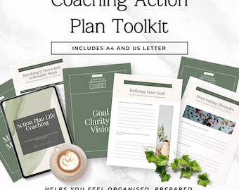 Coaching Action Plan Template Canva, Life Coach Session Planner, Client Goal Setting Worksheet, Editable Coaching Workbook PDF P2