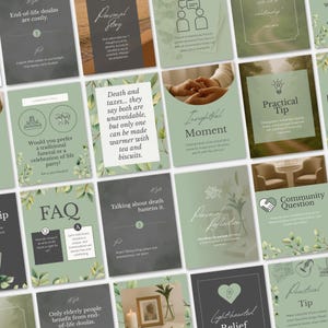 end of life care education posts social media templates
doula marketing templates for end of life services
