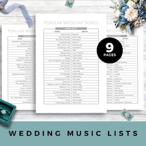 Hochzeitslieder Liste der Hochzeitsmusikvorschläge Druckbare Hochzeitszeremonie-Lieder für den Hochzeitsfestmusik-Hochzeitsplaner Geschäft
