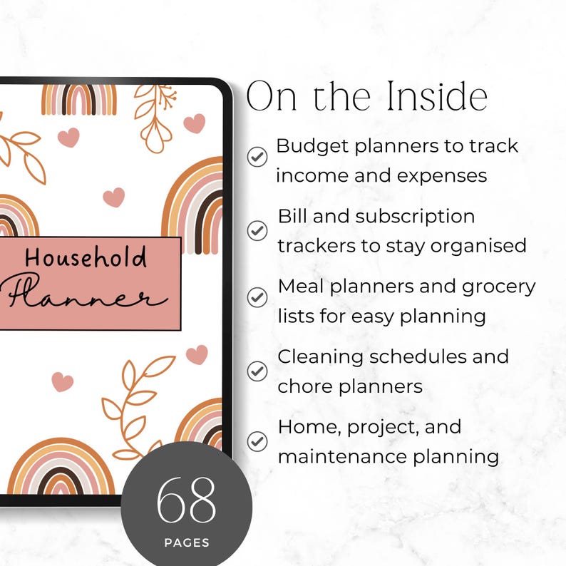 family budget and bill tracker printable planner
meal planner and grocery list printable PDF