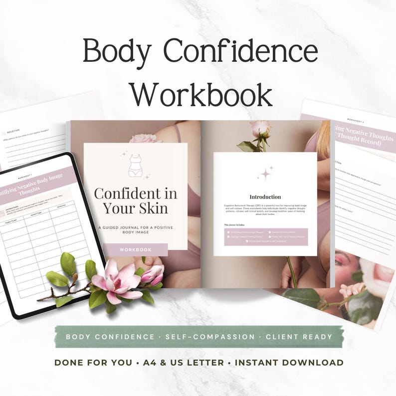 CBT Body Image Workbook Canva, Editable Therapy Worksheets for ...