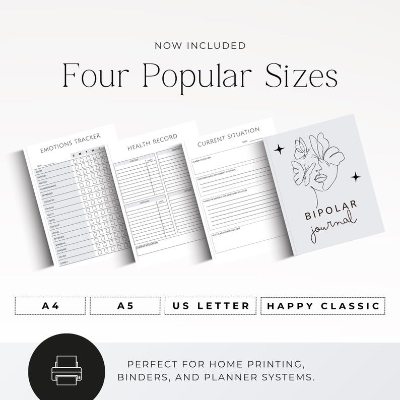 printable bipolar planner for tracking moods energy and routines
bipolar journal printable for managing patterns and daily habits