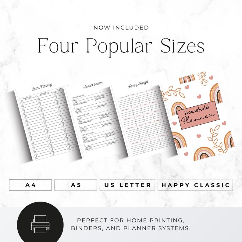 home organisation planner with cleaning schedule
printable household management binder pages