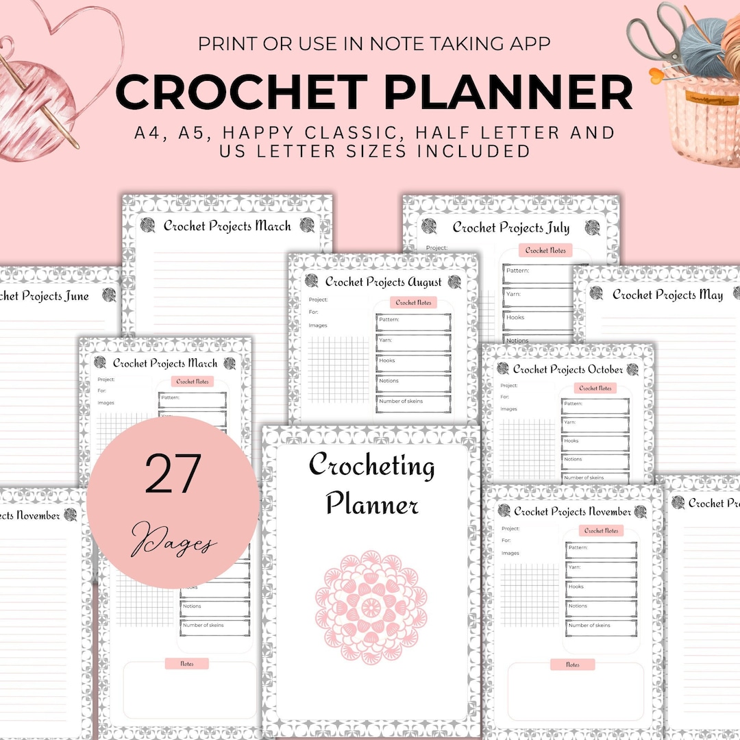 Printable Crochet Planner for Crocheting Record Log of Crochet Project Bundle Yarn Crafting Diary Crochet Projects Hook and Yarn Organizer - Etsy printable-crochet-planner-for-crocheting-record-log-of-crochet-project-bundle-yarn-crafting-diary-crochet-projects-hook-and-yarn-organizer-etsy