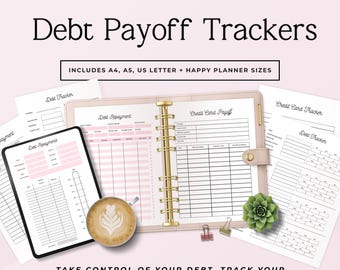 Debt Payoff Tracker Bundle, Printable Debt Snowball Planner, Credit Card Payoff, Minimalist Budget PDF Sprint 1