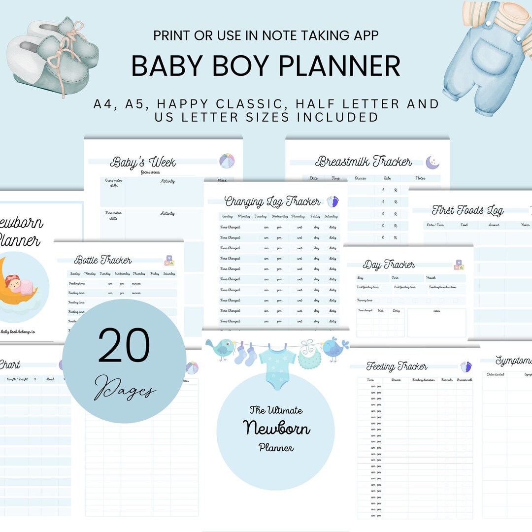 Newborn Boy Baby Journal Template Baby Food Log Printable Breastfeeding