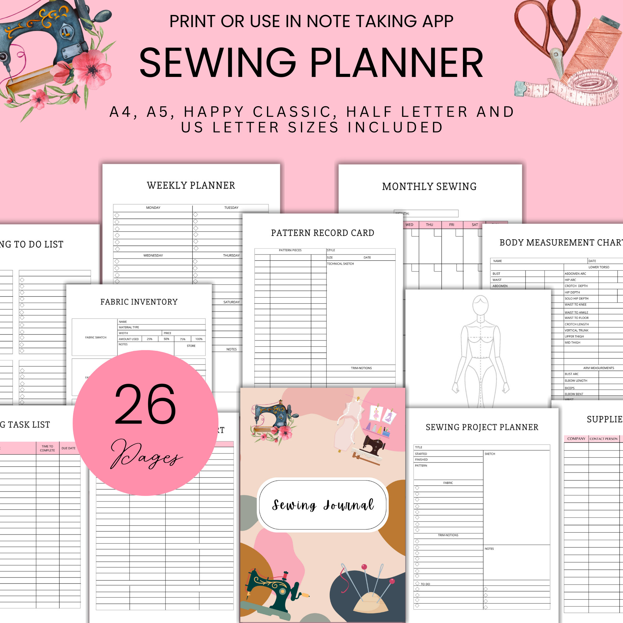 Sewing planner for Men's garments