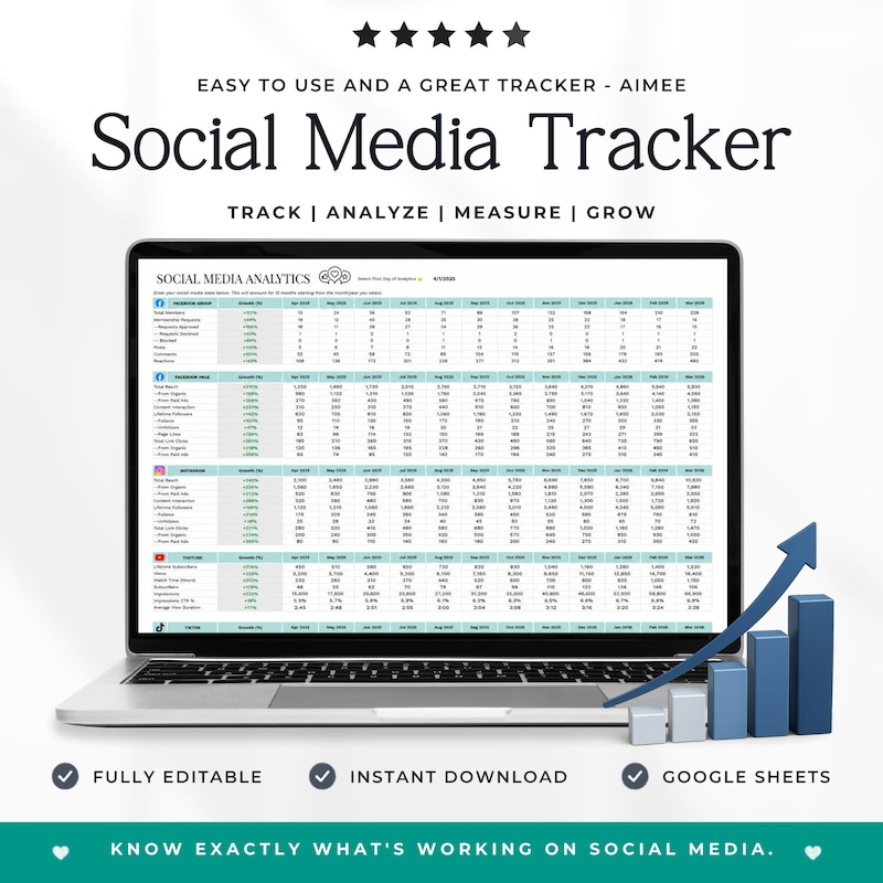 Tiktok Analytics Excel - Etsy