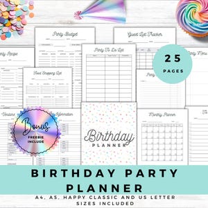 Printable Birthday Party Planner Digital Party Checklist Event Organizer Children&#39;s Party Printable Template Birthday Organizer Adult Party