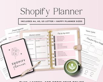 Shopify Planner, Shopify Store Launch Checklist, Ecommerce Business Planner, Online Shop Setup Organizer, Printable Digital Download Phase 4
