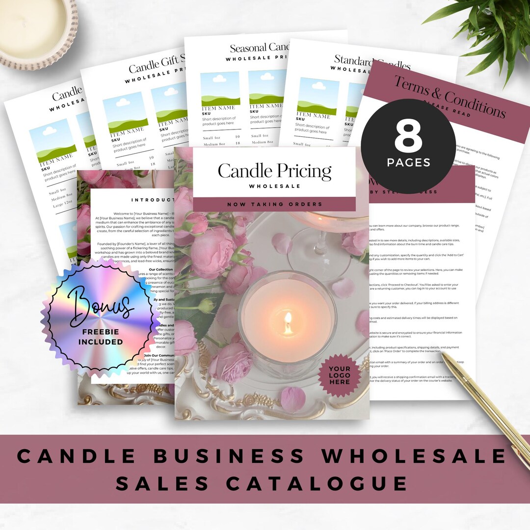 Candle Business Price List Template Candle Making Wholesale Catalogue