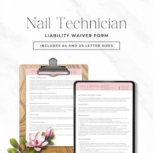 Nail Tech Liability Waiver Template, Editable Canva Client Consent Form, Printable Nail Salon Release PDF