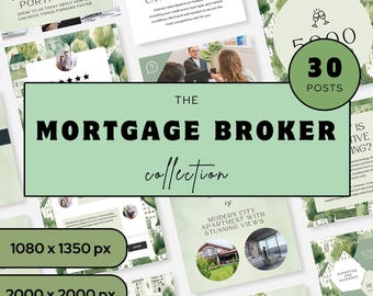 Mortgage Broker Instagram Templates Canva, Social Media Marketing Kit for Loan Officers, Editable Mortgage Broker Posts P2