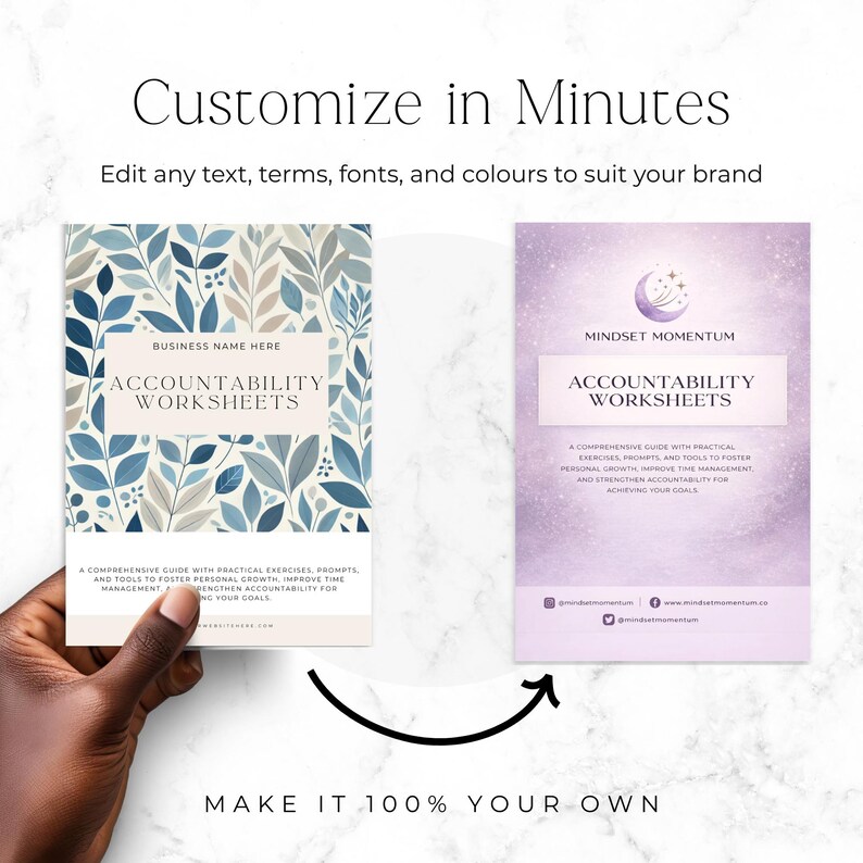 Plantilla de Canva para cuaderno de coaching de responsabilidad, hojas de trabajo editables para clientes de coaching de vida, descarga de planificador de establecimiento de objetivos imagen 6