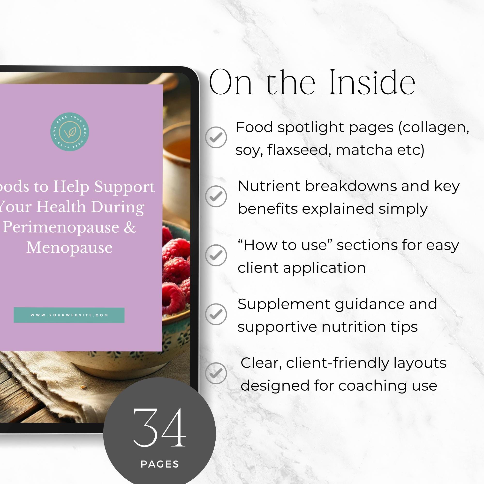 Menopause Coach Template Canva, Client Nutrition Guide, Hormone Health ...