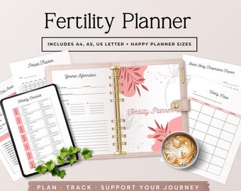 Fertility Journal Printable, TTC Planner and Ovulation Tracker, Digital Fertility Planner, Trying to Conceive PDF Sprint 1