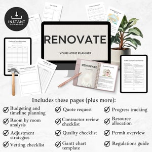 House Renovation Planner Printable Home Improvement Planner Remodelling ...