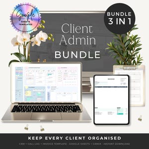 Client CRM Template | Small Business Bundle | Client Tracker Spreadsheet | Call Log and Invoice Template | Done For You | Digital Download