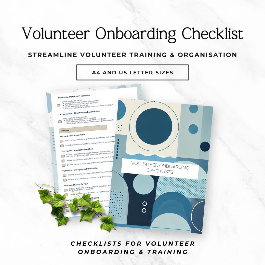Nonprofit Volunteer Onboarding Checklist Template Editable Non Profit ...