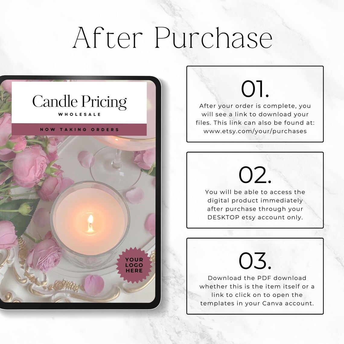 Candle Price List Template, Wholesale Line Sheet for Candle Business ...