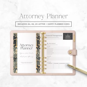 Attorney Planner Printable, Lawyer Case Management Planner, Legal Case Tracker, Law Firm Organizer, Paralegal and Law Student Product P2