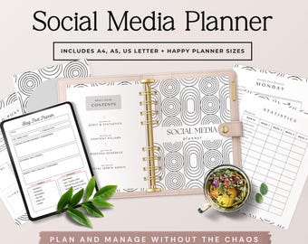 Pianificatore di social media in PDF, calendario dei contenuti per i creator, pianificatore di marketing per Instagram, sistema di contenuti aziendali Sprint 1