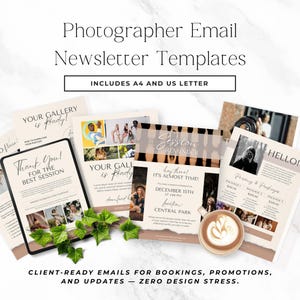 Wedding Photographer Email Templates, Wedding Photography Newsletter Canva Bundle, Client Booking and Gallery Emails P3