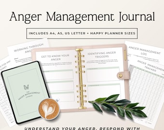 Wutbewältigung Arbeitsbuch zum Ausdrucken, Anger Journal für Erwachsene, Arbeitsblätter zur emotionalen Regulierung, Therapie-Tools PDF, Selbsthilfe Arbeitsbuch P4