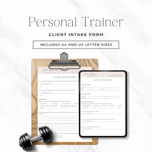 Personal Trainer Klient Intake Form Canva Template | Bearbeitbarer Fragebogen zum Thema Fitness für Trainer Gesundheit und Wohlbefinden PDF-Download