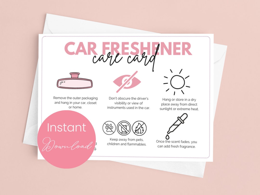 Car Freshener Care Cards for Car Freshie Warning Label Card Etsy