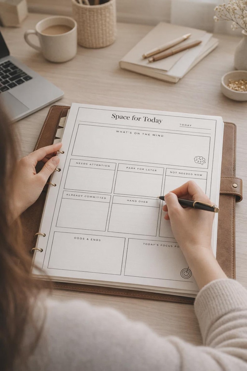 Brain Dump Printable for ADHD Overwhelm, Minimalist Mental Load Planner ...